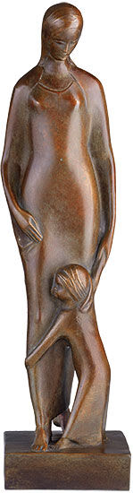 Skulptur "Madonna mit Kind" (1920), Reduktion in Bronze von Joseph Enseling