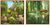 2 Bilder "Le Jardin, St. Tropez" + "Giverny le Soir" im Set, Version goldfarben gerahmt