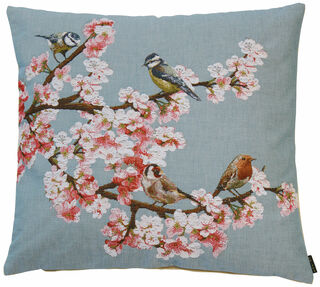 Cushion cover "Cherry Blossom", blue version