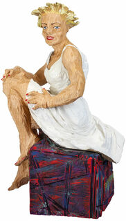 Sculpture "Dream Woman" (2022) (Original / Unique piece), hand-painted wood