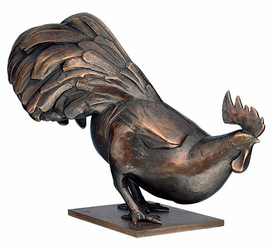 Sculpture "Rooster", bronze by Ulrich Barnickel