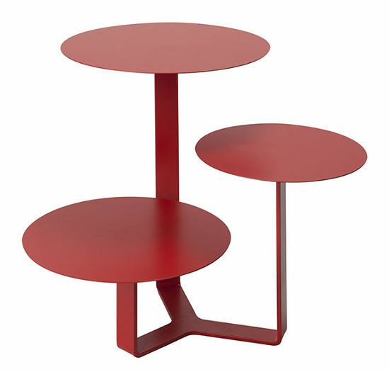 Table d'appoint "Triple", version rouge