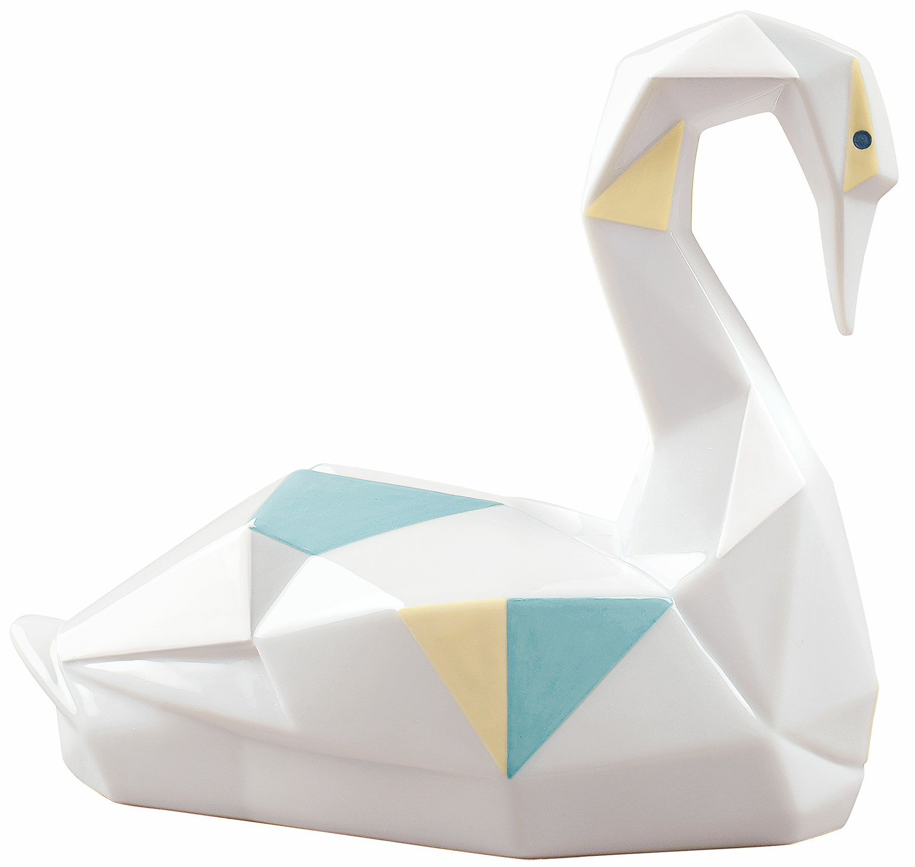 Porcelain figurine "Swan", coloured version by Lladró