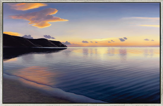 Bild "Abendliche Bucht" (2013), gerahmt von Michael Krähmer