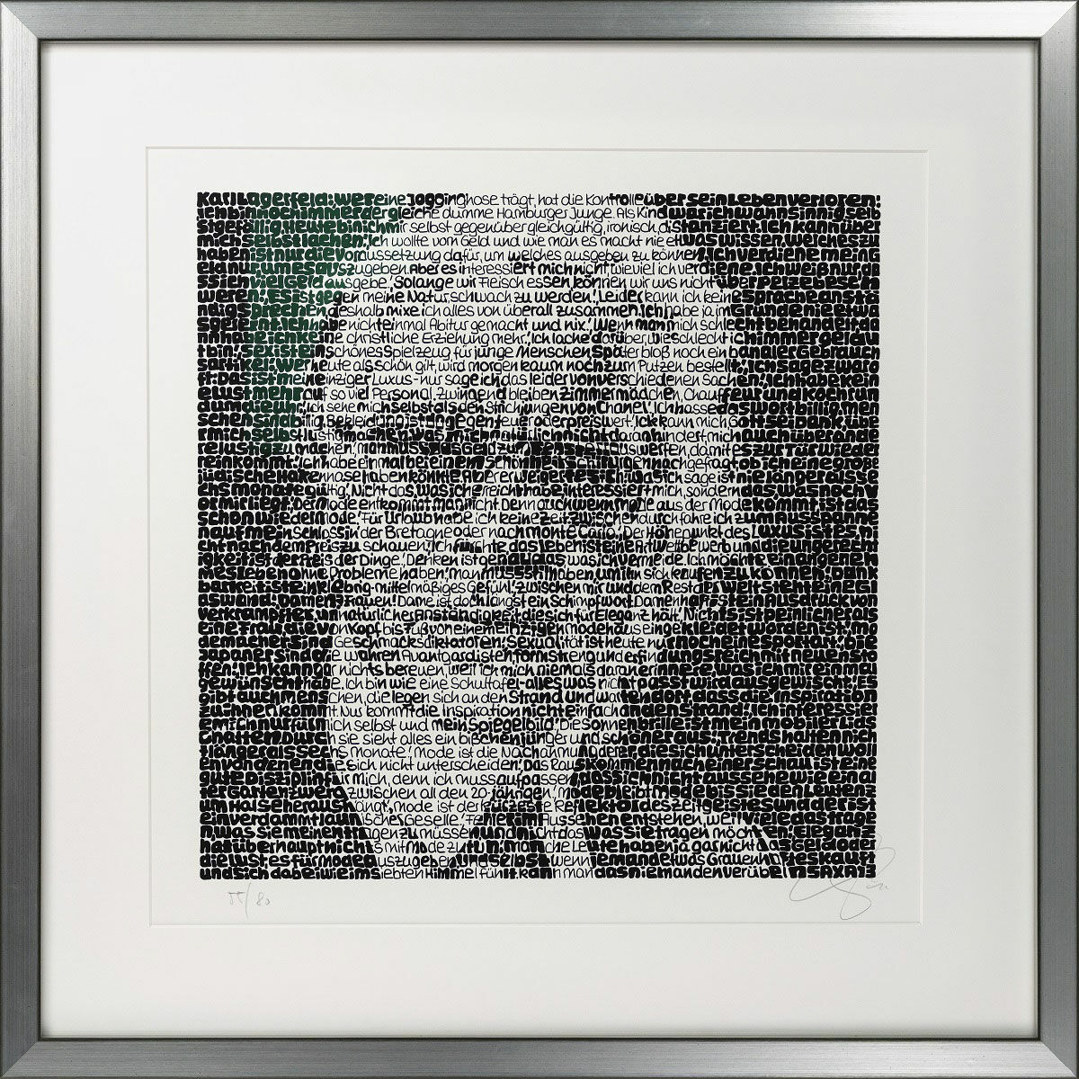 Picture "Karl Lagerfeld" (2021), framed by SAXA