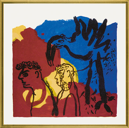 Bild "Doppelkopf", gerahmt von Barbara Quandt
