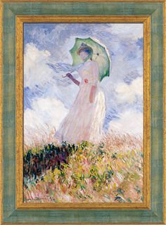 Bild "Frau mit Sonnenschirm" (1886), gerahmt by Claude Monet