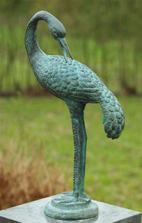Garden sculpture "Heron II", bronze