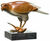 Skulptur "Raubvogel mit Fisch Nr. 3", Bronze braun