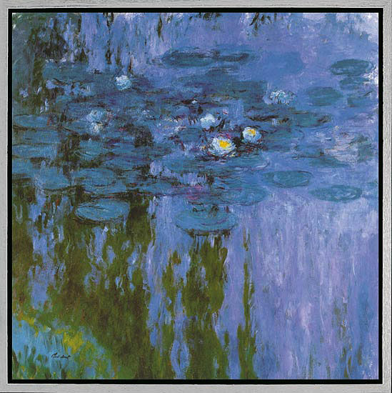 Bild "Seerosen II" (Nymphéas 1916-19), gerahmt von Claude Monet