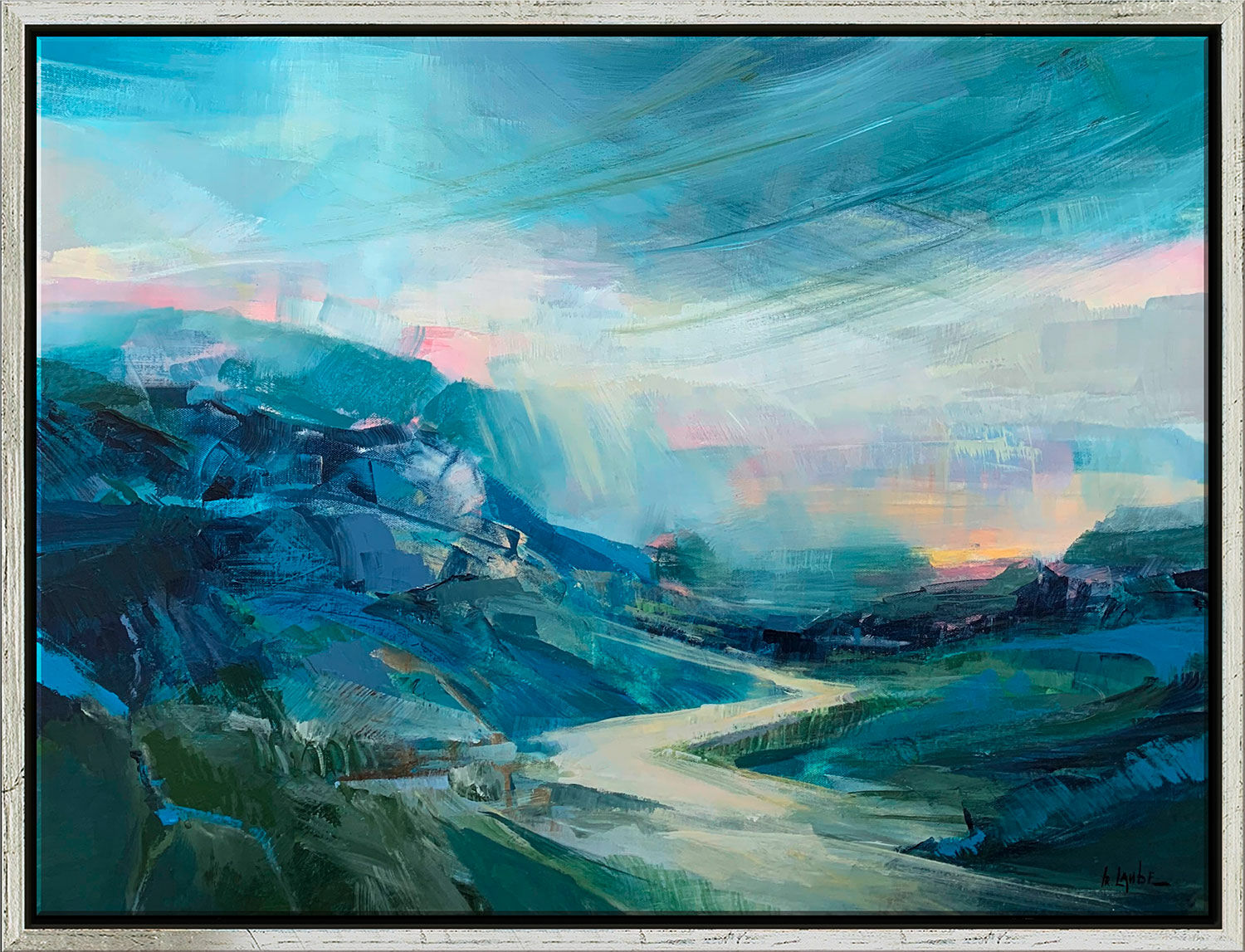 Picture "Evening in the Mountains" (2020) (Original / Unique piece), framed by Irina Laube
