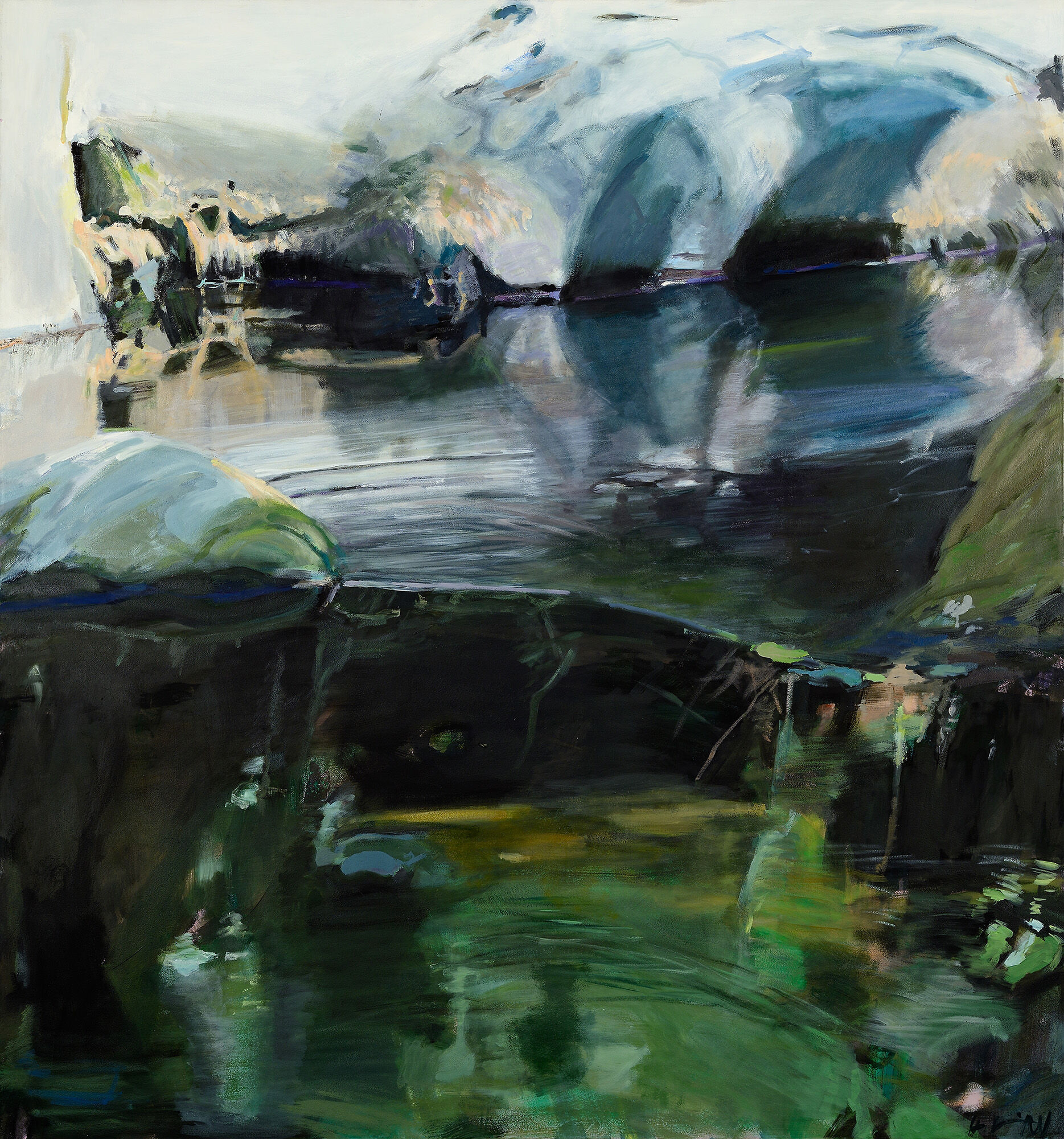 Tableau "Au bord de la rivière en septembre" (2013) (Pièce unique) de Herta Müller