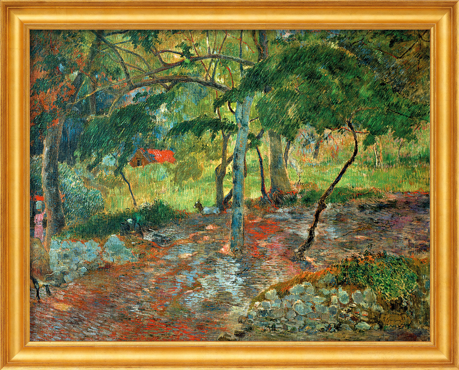 Picture "Tropical Landscape on Martinique" (1887), framed by Paul Gauguin