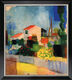 Bild "Det ljusa huset" (1914), svart och silverfärgad inramad version av August Macke