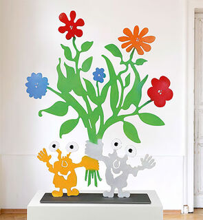 Skulptur "Monster med blomsterbuket" af Patrick Preller