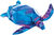 Figurine en porcelaine / objet mural "Tortue", version bleu clair
