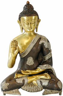 Messingskulptur "Buddha Amoghasiddhi"