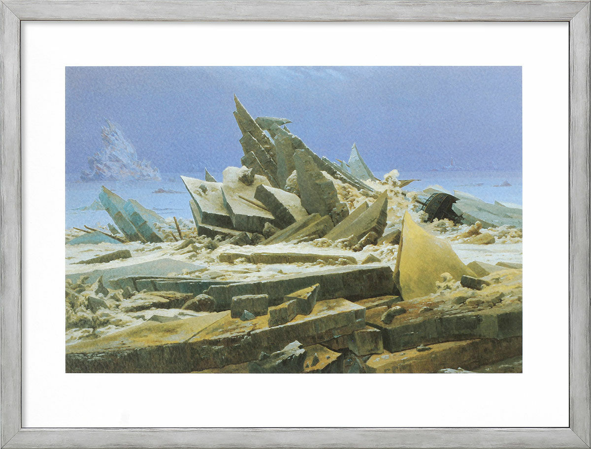 Tableau "La mer arctique" (1824), encadré von Caspar David Friedrich