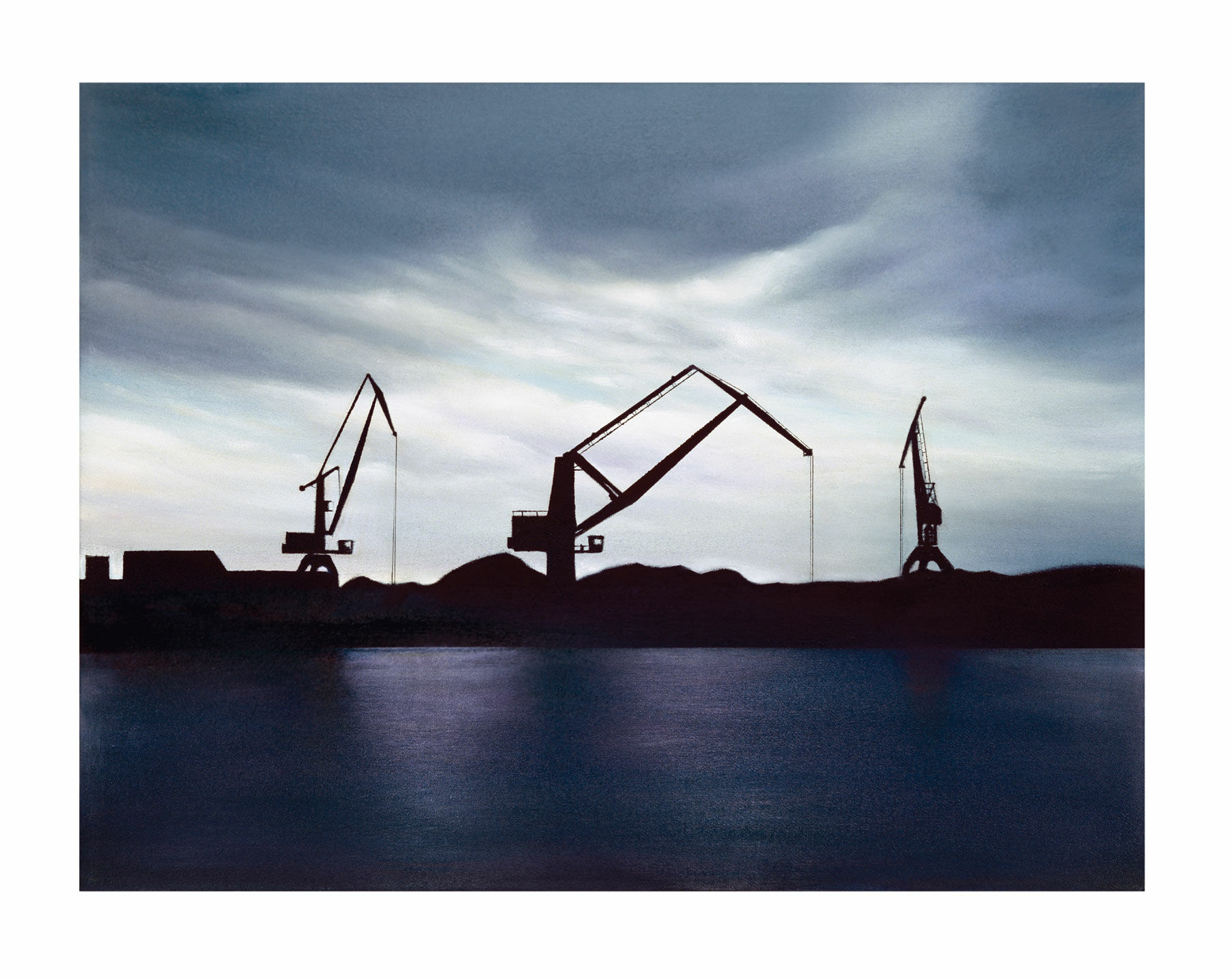 Picture "Industrial Harbour Against the Light", unframed by Johann Hinger