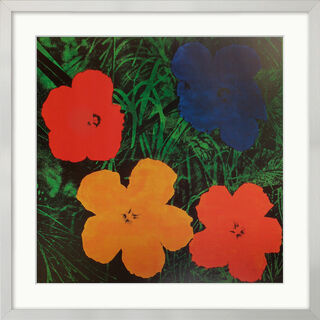 Billede "Blomster" (1999), indrammet von Andy Warhol