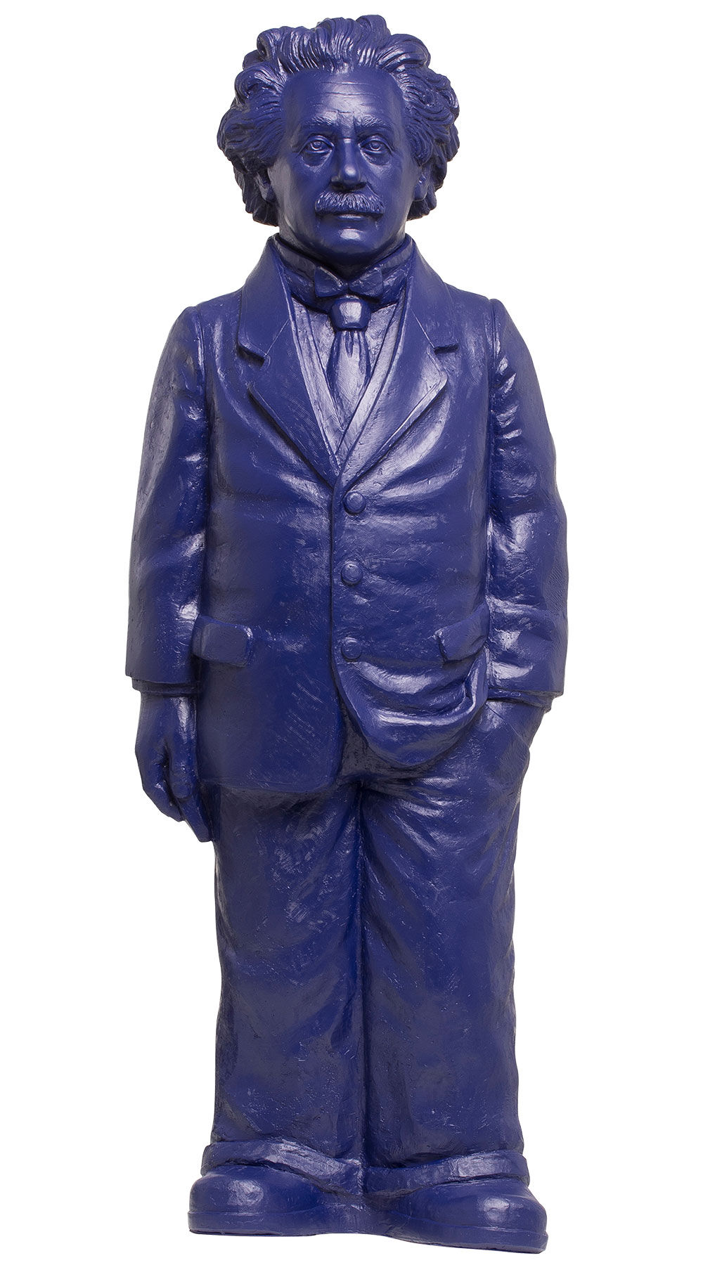 Skulptur "Albert Einstein" (2018), nattblå version av Ottmar Hörl