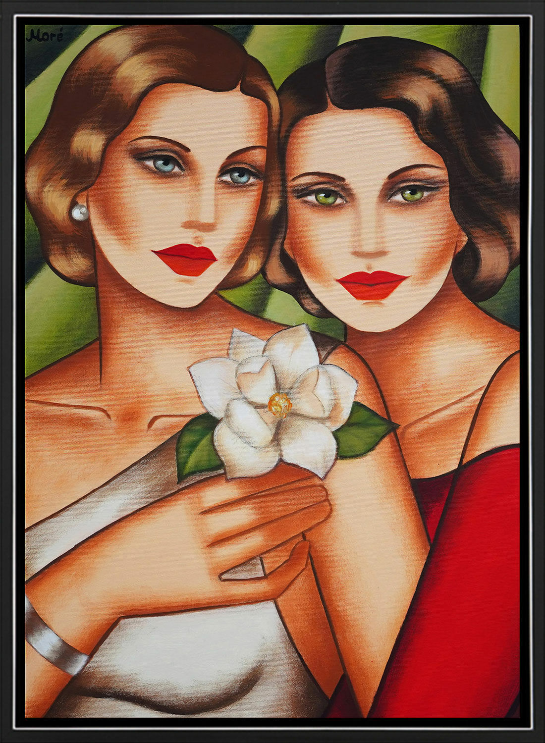 Picture "White Magnolia" (2023) (Original / Unique piece), framed by Ekaterina Moré