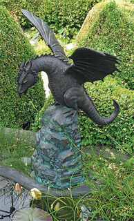 Garden sculpture "Old English Rock Dragon", bronze