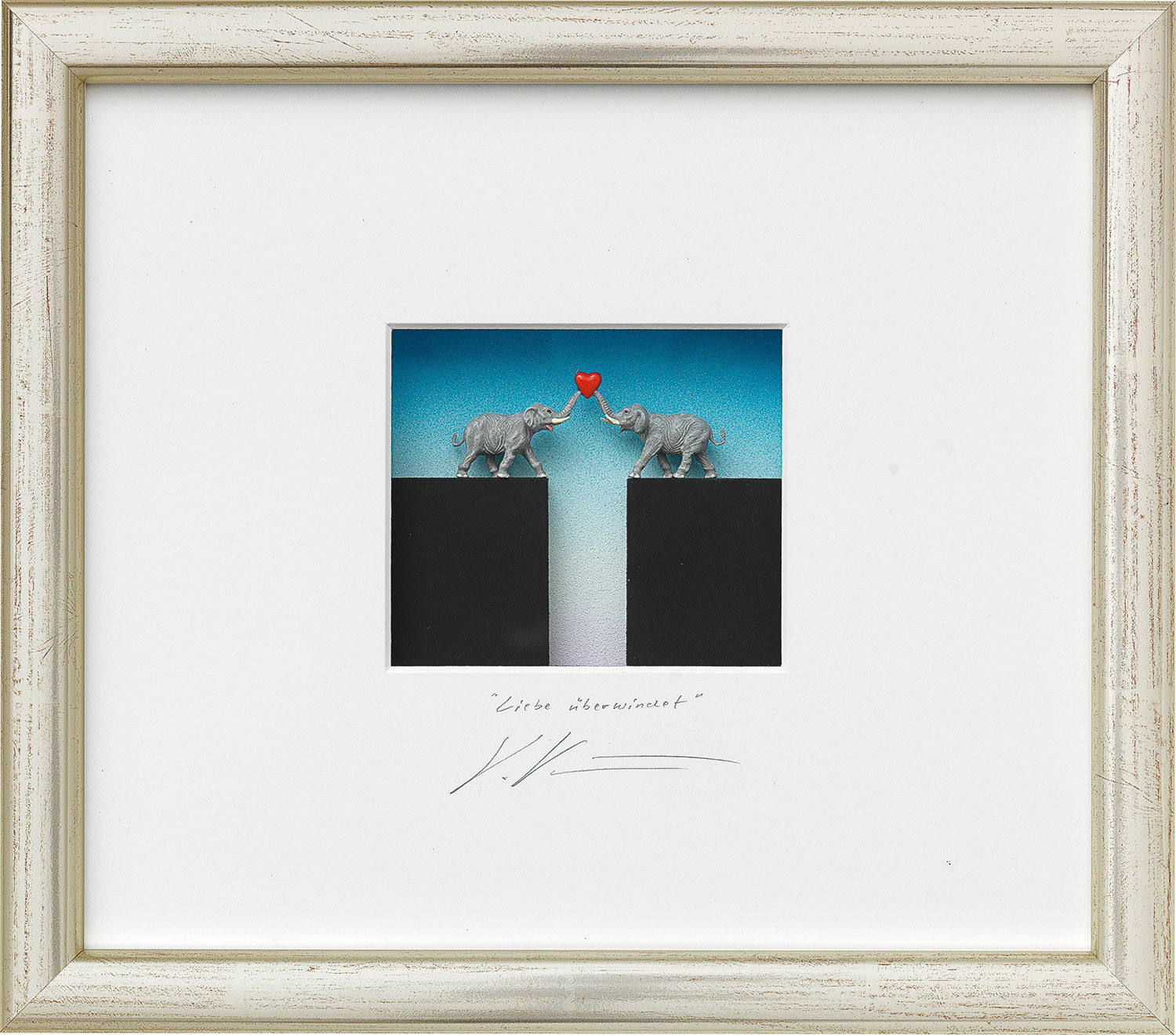3D Picture "Love Conquers", framed by Volker Kühn