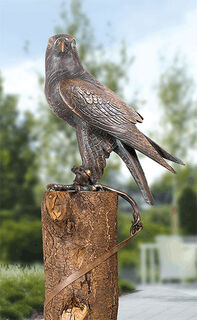 Sculpture de jardin "Faucon" (version sans piquet), bronze