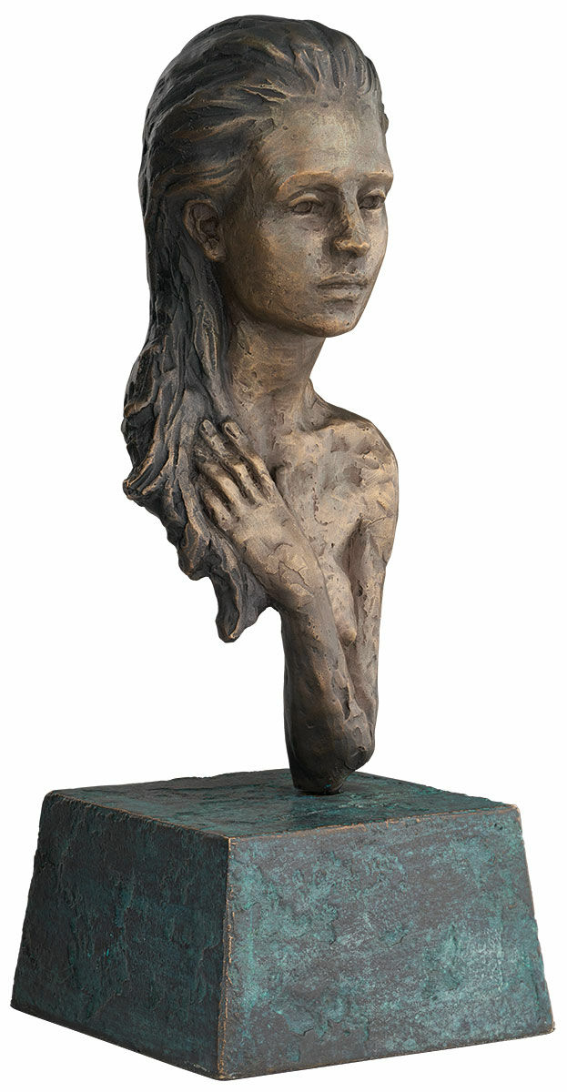 Skulptur "Innehalten", Bronze von Sorina von Keyserling