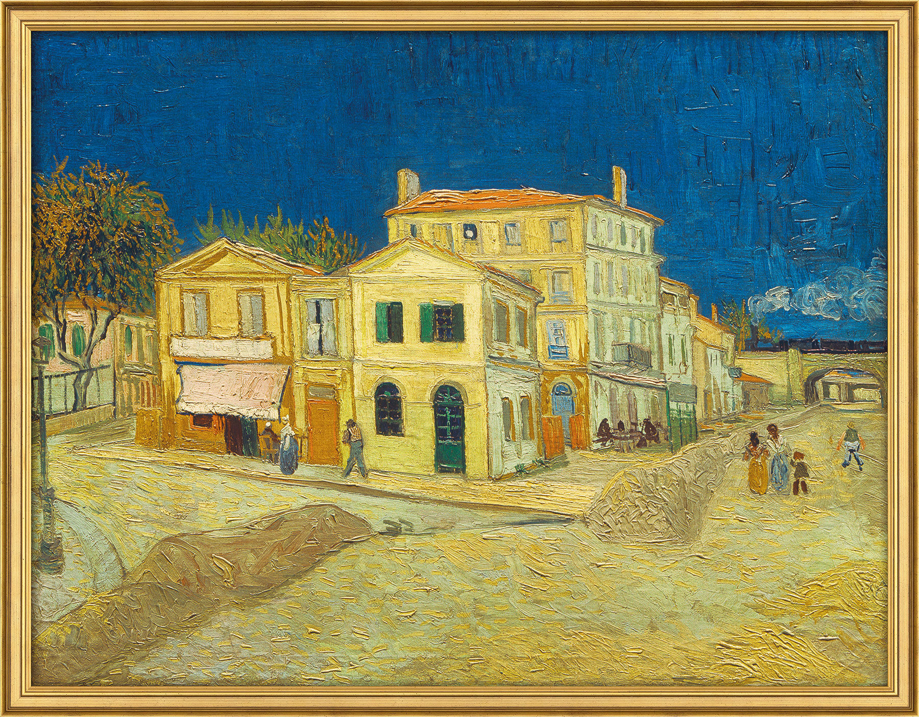 Billede "Det gule hus" (1888), indrammet von Vincent van Gogh