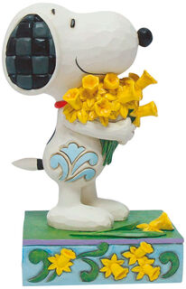 Dekorativ figurin "Snoopy med påskliljor", gjuten