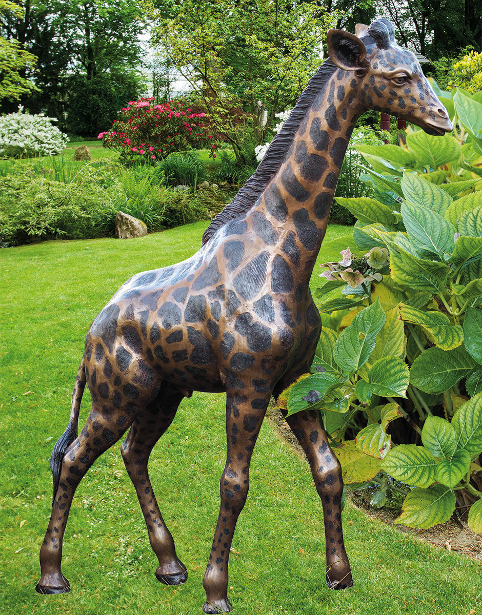 Haveskulptur "Giraf", bronze