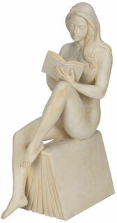 Wooden sculpture "Reading Woman" (2020) (Original / Unique piece)