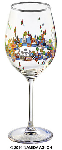 (PM XIX/5) Vinglas "BEAUTY IS A PANACEA - Platin - Hvidvin"