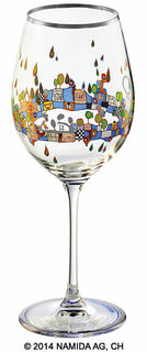 (PM XIX/5) Wine glass "BEAUTY IS A PANACEA - Platinum - White Wine"