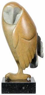 Sculpture "Upward Looking Owl No. 2", bronze brown