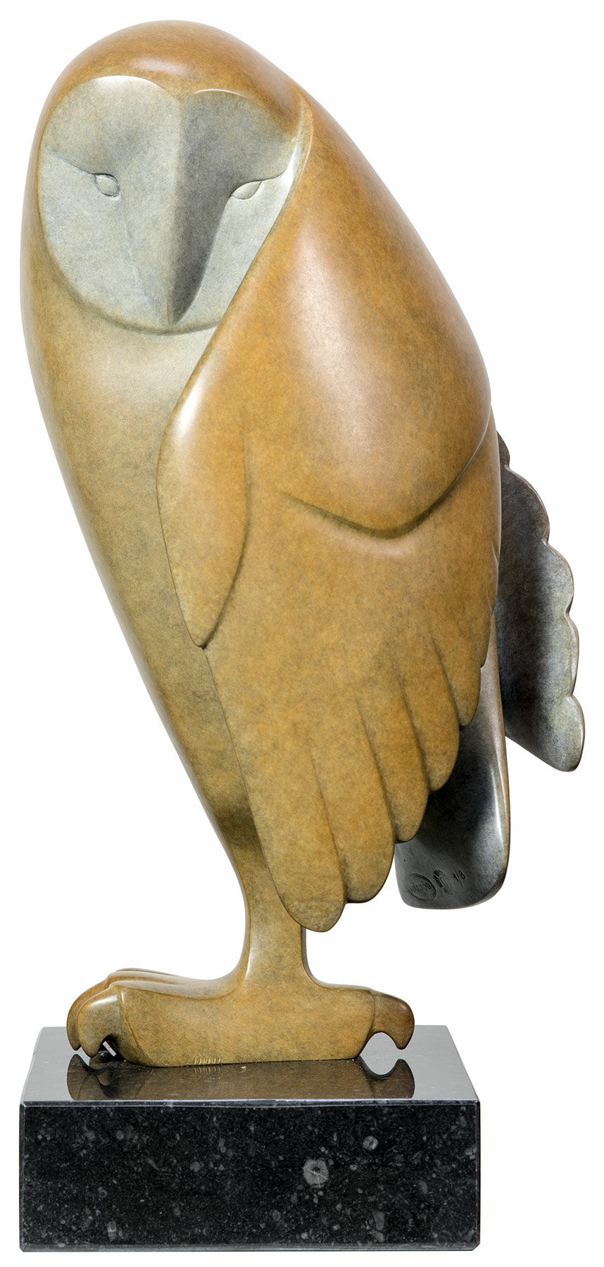 Sculpture "Upward Looking Owl No. 2", bronze brown by Evert den Hartog