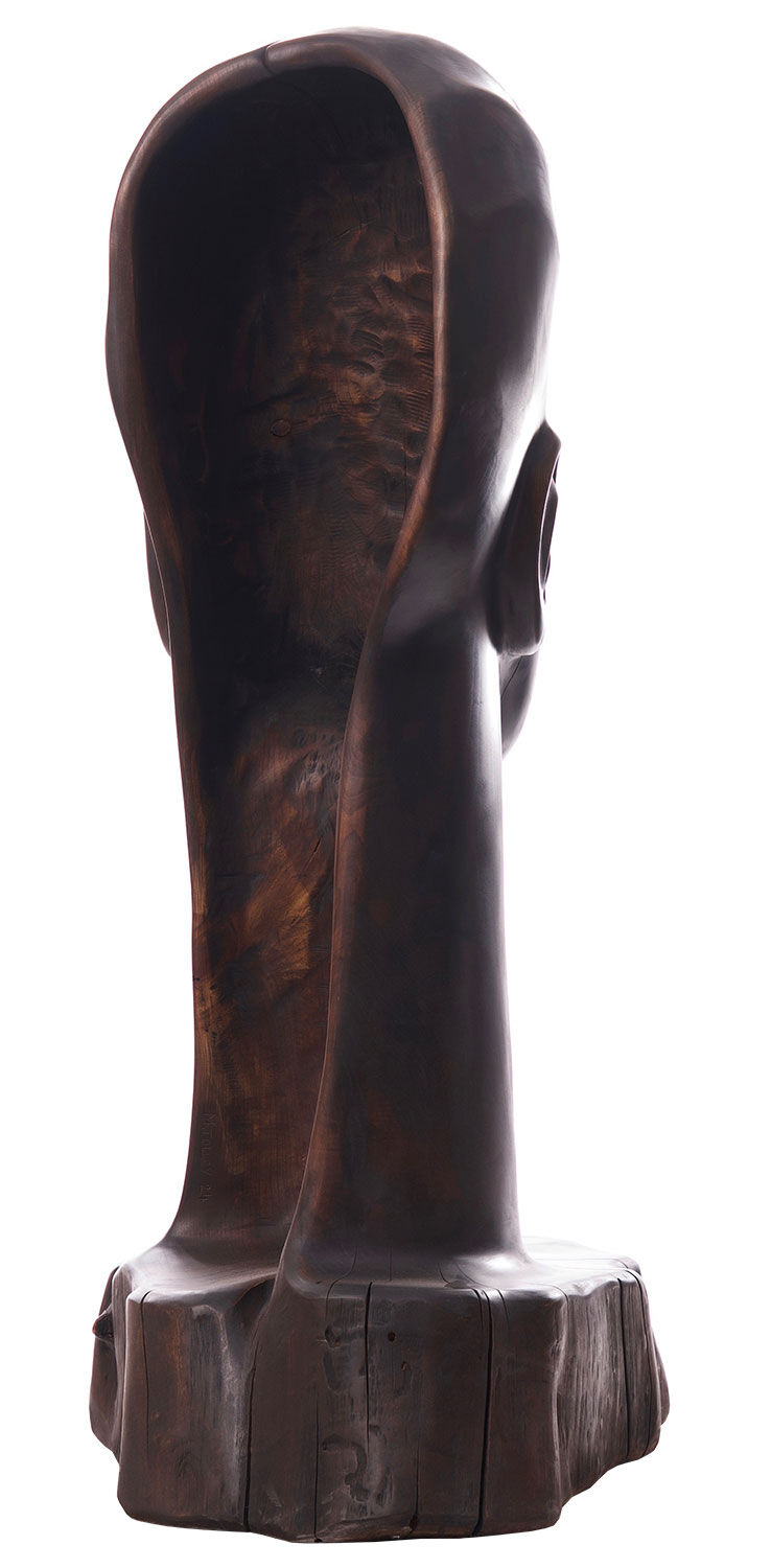 Büste "Tête Noir - Reflexion" (2024) (Original / Unikat), Holz von Michael Tolloy