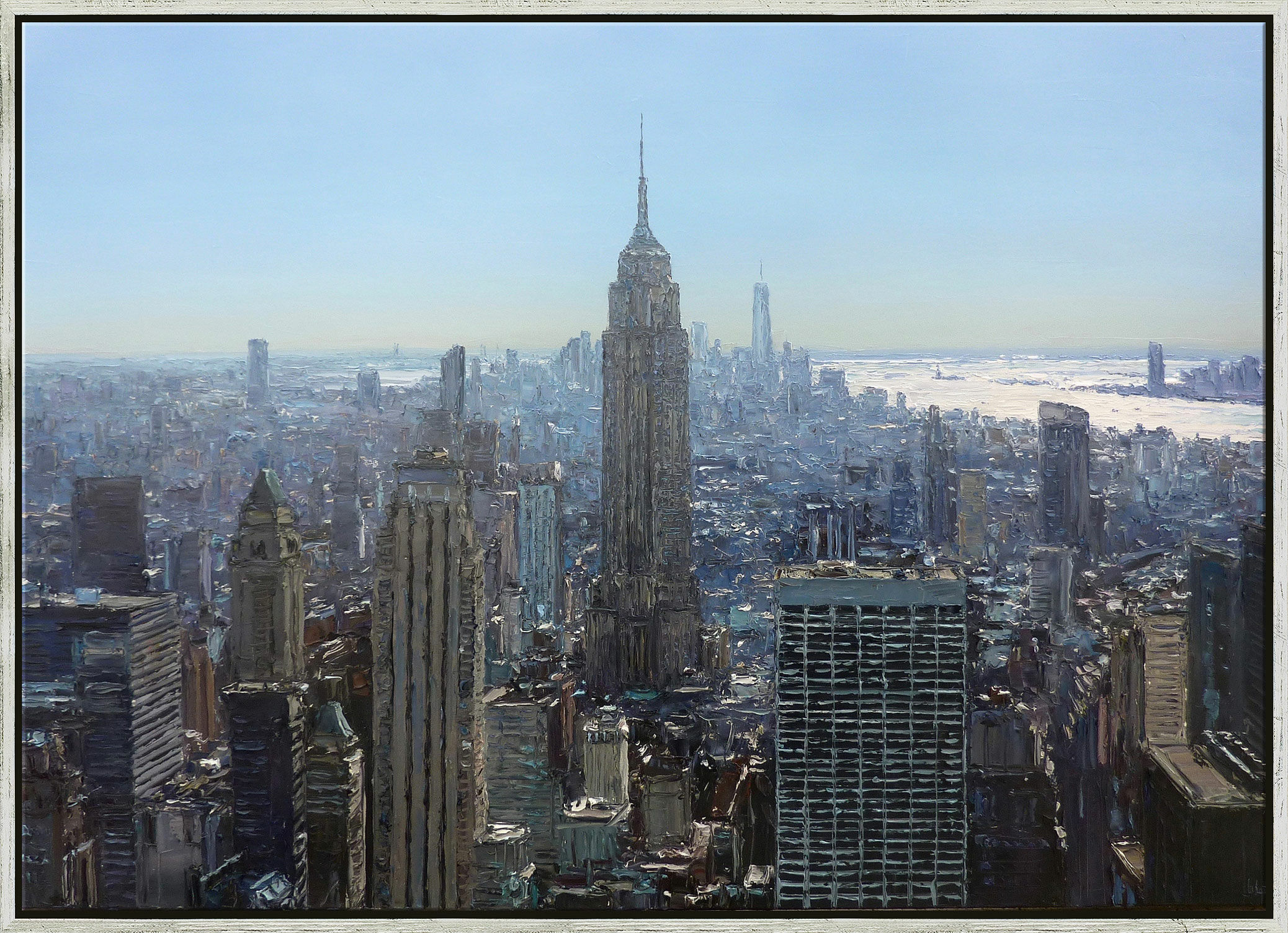 Picture "Midday on Top of Rockefeller Center" (2023) (Original / Unique piece), framed by Peter Witt