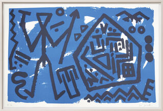 Tableau "Pentagon Blue" (1995/96) von A. R. Penck