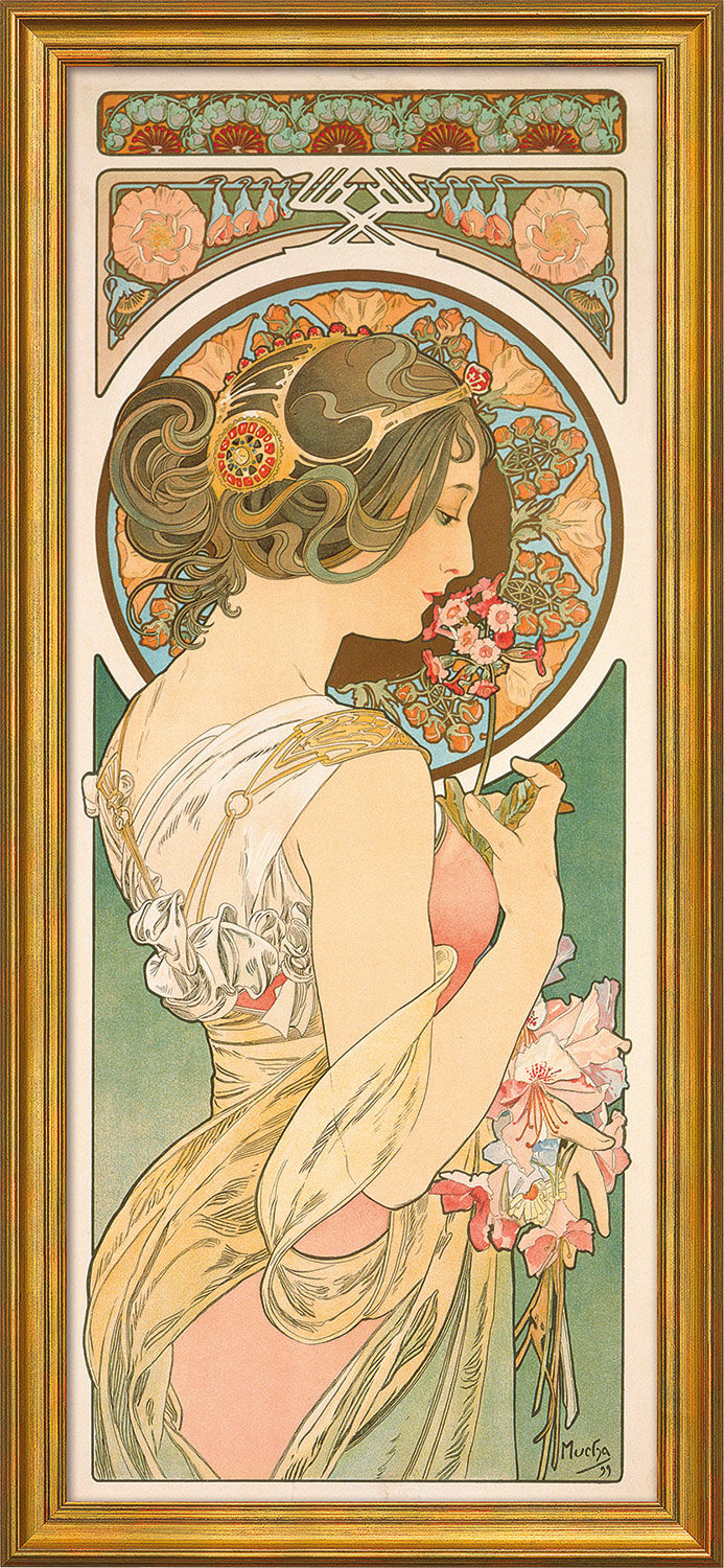 Picture "Cowslip" (1899), framed by Alphonse Mucha
