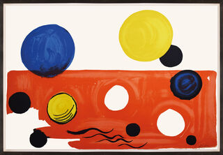 Picture "Orbs on Red" (1975) by Alexander Calder