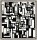Obraz "Kompozice IX, opus 18 (Abstrakce hráčů karet)" (1917), rámováno od Theo van Doesburg