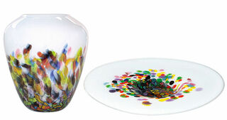 Set of "Murrina" glass vase and bowl