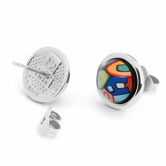 Stud earrings "Cabochon - Hommage à Hundertwasser - Street Rivers" by FreyWille