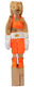 Escultura de madera "Boxer Neon Orange" (2024) (Pieza original / única) de Jörg Herz