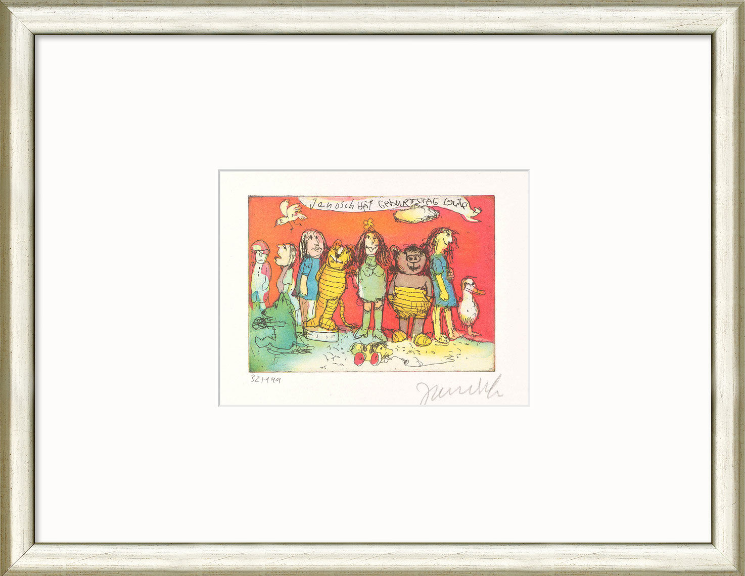 Picture "It' s Janosch' s Birthday, Folks", framed by Janosch