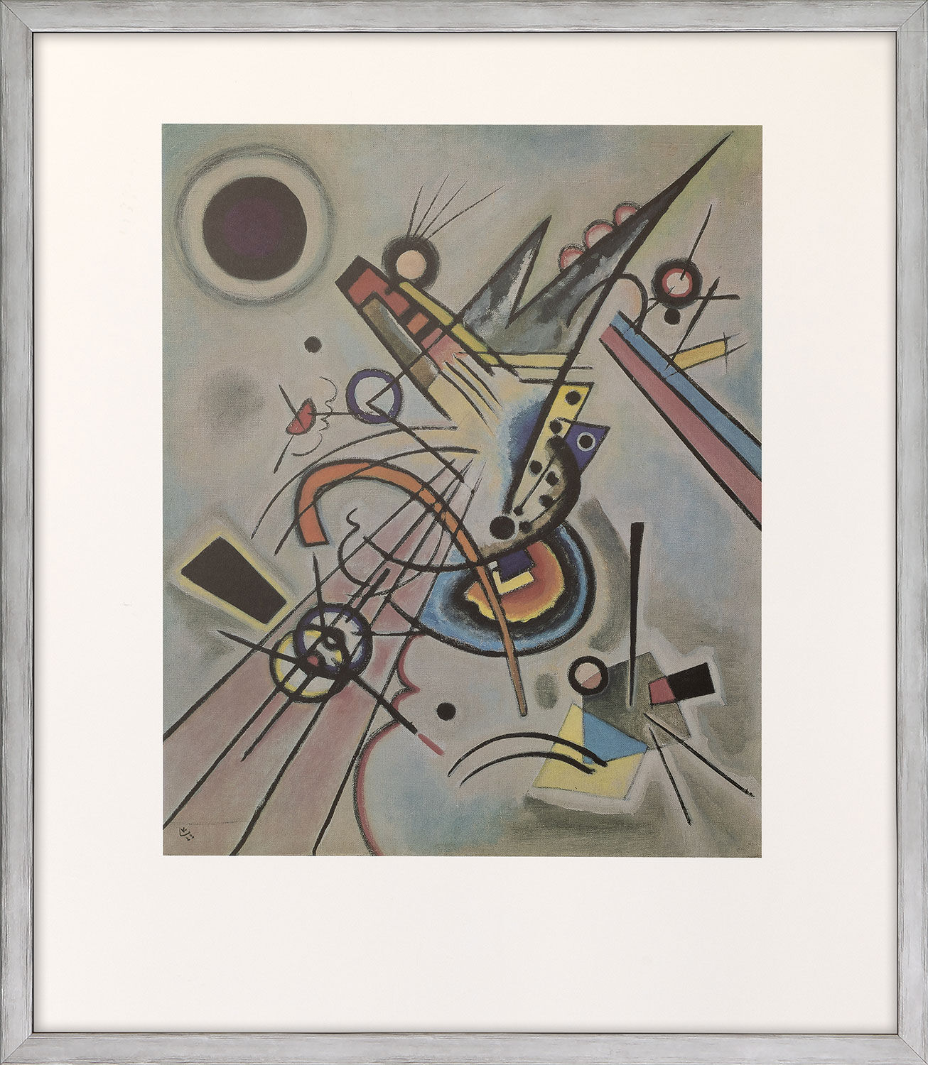 Billede "Diagonaler" (1923), indrammet af Wassily Kandinsky
