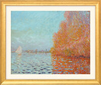 Tableau "Bassin d'Argenteuil avec un seul voilier" (1874), version avec cadre doré
